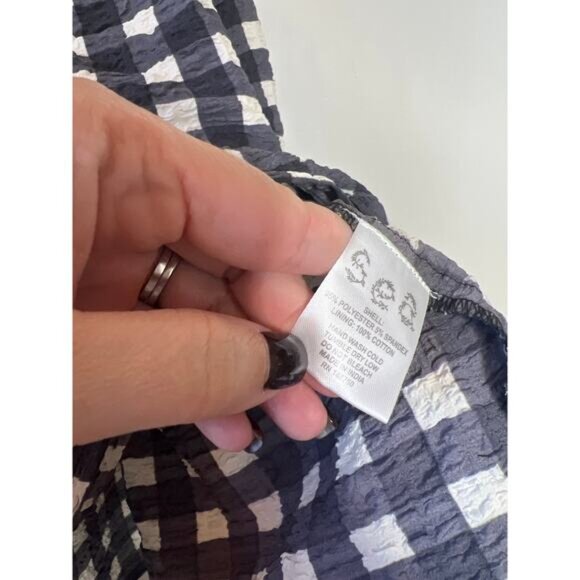 NEW SEA Pucker Gingham Cover Up Tie Ruffles Strapless Mini Dress Multi Size: XS - Picture 7 of 8